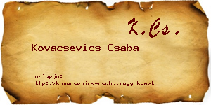 Kovacsevics Csaba névjegykártya