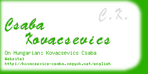 csaba kovacsevics business card